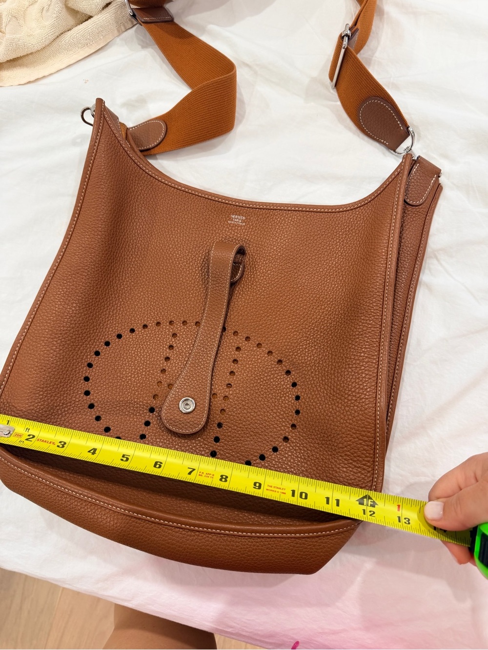 Hermes Brown Evelyne Leather Crossbody Bag - Picture 12 of 13